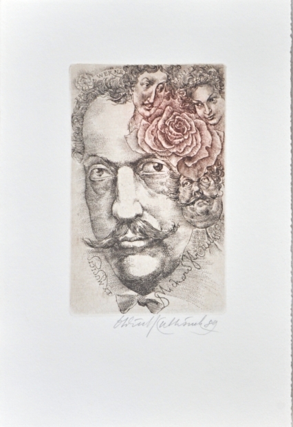 Oldřich Kulhánek; 1989 - Richard Strauss (ex libris)