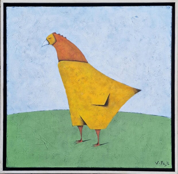 Vili Fait; 2025 - Spící slepice (na louce)